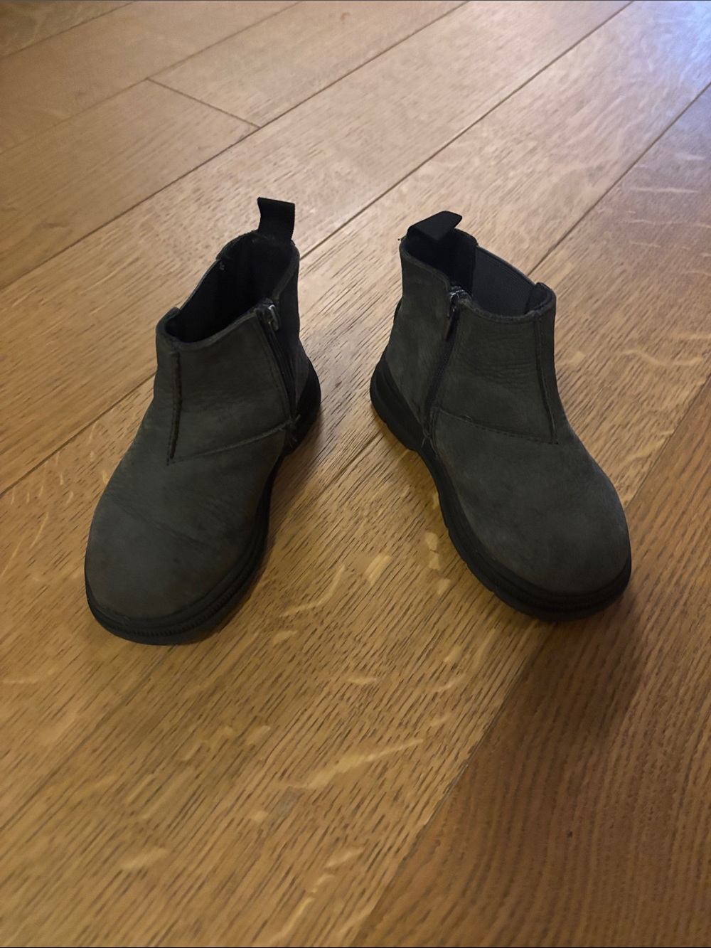 Zara Kids Gray Chelsea-Style Side-Zip Boots